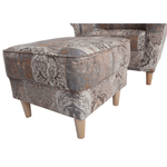 Casa si Gradina - Mobilier - Scaune si fotolii - Fotolii - Fotoliu cu taburet, material vintage model, ASTRID - Infinity.ro