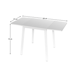 Casa si Gradina - Mobilier - Mese si birouri - Mese bucatarie si dining - Masa dining, MDF folie/metal, alb, 60-120x60 cm, MAURO - Infinity.ro