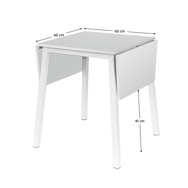 Casa si Gradina - Mobilier - Mese si birouri - Mese bucatarie si dining - Masa dining, MDF folie/metal, alb, 60-120x60 cm, MAURO - Infinity.ro