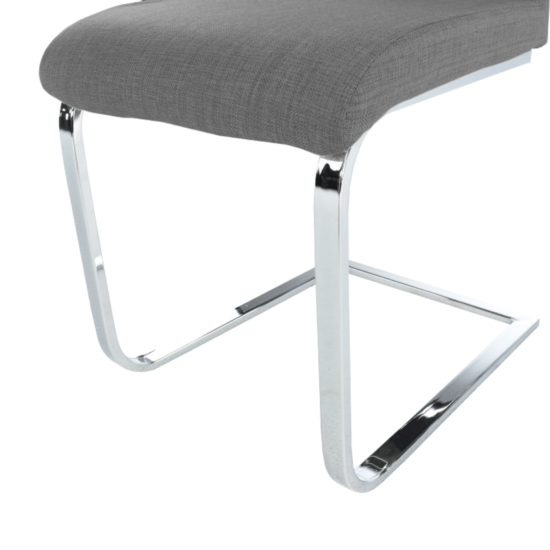 Casa si Gradina - Mobilier - Scaune si fotolii - Scaune - Scaun dining, material textil gri inchis/crom, AMINA - Infinity.ro