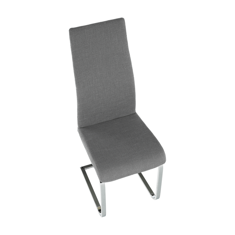 Casa si Gradina - Mobilier - Scaune si fotolii - Scaune - Scaun dining, material textil gri inchis/crom, AMINA - Infinity.ro