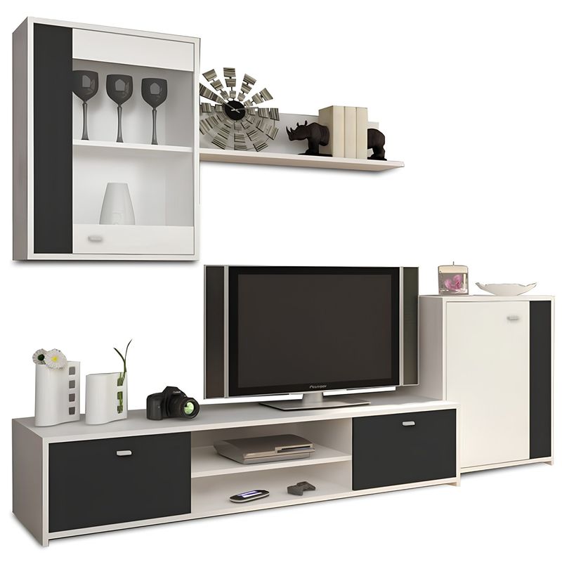 Casa si Gradina - Mobilier - Seturi de mobilier - Seturi living - Mobila de living, alba/neagra, GENTA - Infinity.ro