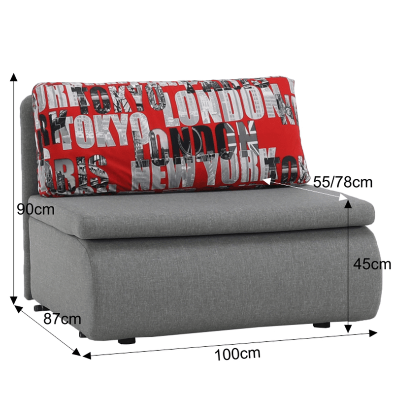 Casa si Gradina - Mobilier - Scaune si fotolii - Fotolii - Fotoliu extensibil, gri/model, KENY NEW - Infinity.ro