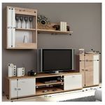 Casa si Gradina - Mobilier - Seturi de mobilier - Seturi living - Mobila de living, stejar sonoma/alba, GENTA - Infinity.ro