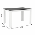 Casa si Gradina - Mobilier - Mese si birouri - Mese bucatarie si dining - Masa dining, alb/negru, 120x80 cm, KRAZ - Infinity.ro