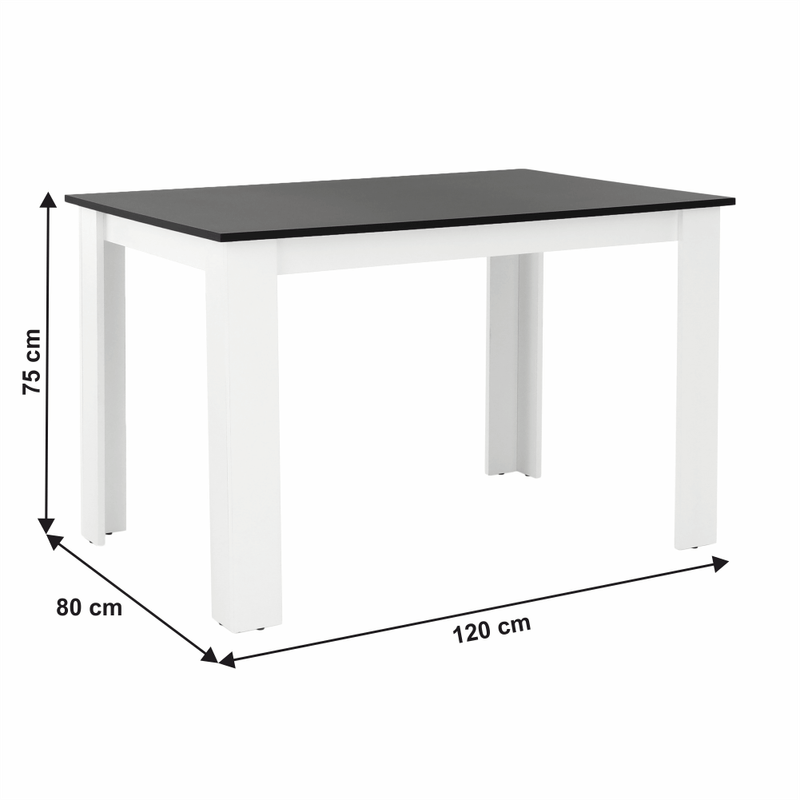Casa si Gradina - Mobilier - Mese si birouri - Mese bucatarie si dining - Masa dining, alb/negru, 120x80 cm, KRAZ - Infinity.ro