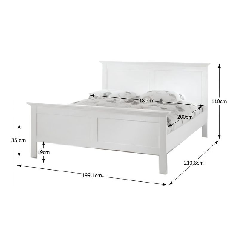 Casa si Gradina - Mobilier - Paturi si accesorii - Paturi - Pat, alb, 180x200, PARIS 76703 - Infinity.ro