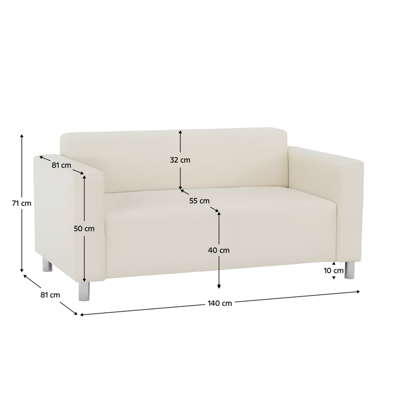 Casa si Gradina - Mobilier - Canapele si coltare - Coltare - Canapea 2 locuri, piele ecologica bej, HOMKER - Infinity.ro