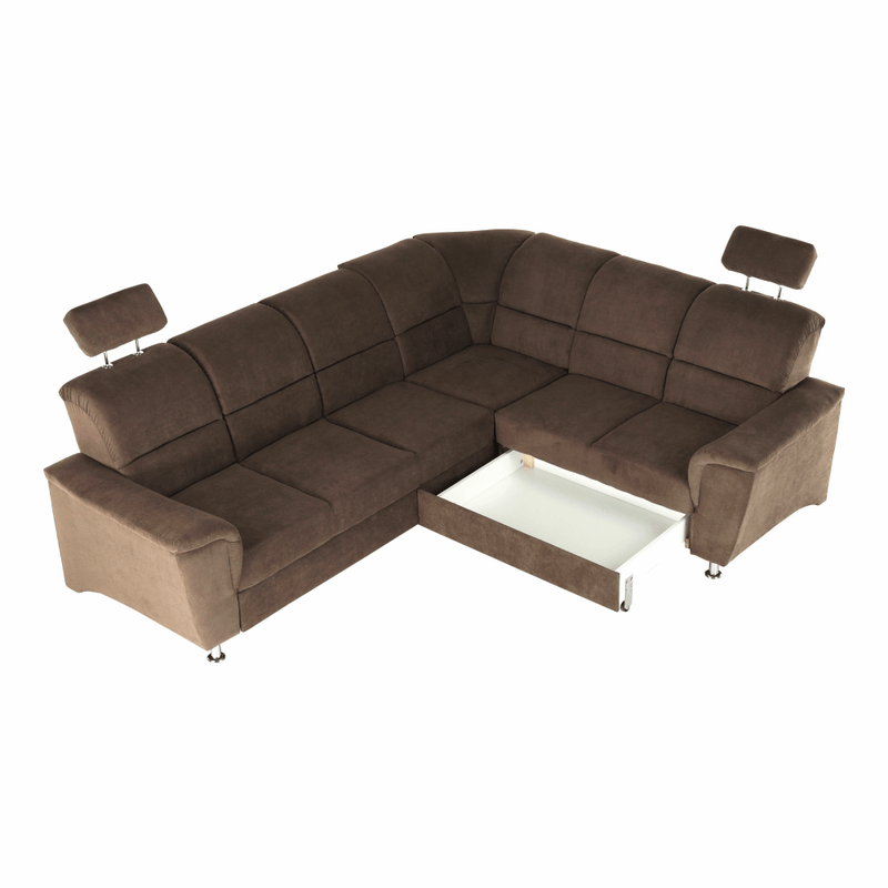 Casa si Gradina - Mobilier - Canapele si coltare - Coltare - Coltar extensibil, textil maro, dreapta,, SANTIAGO - Infinity.ro