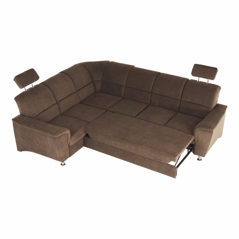 Casa si Gradina - Mobilier - Canapele si coltare - Coltare - Coltar extensibil, textil maro, stanga, SANTIAGO - Infinity.ro