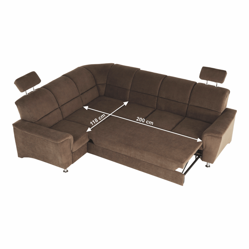 Casa si Gradina - Mobilier - Canapele si coltare - Coltare - Coltar extensibil, textil maro, stanga, SANTIAGO - Infinity.ro