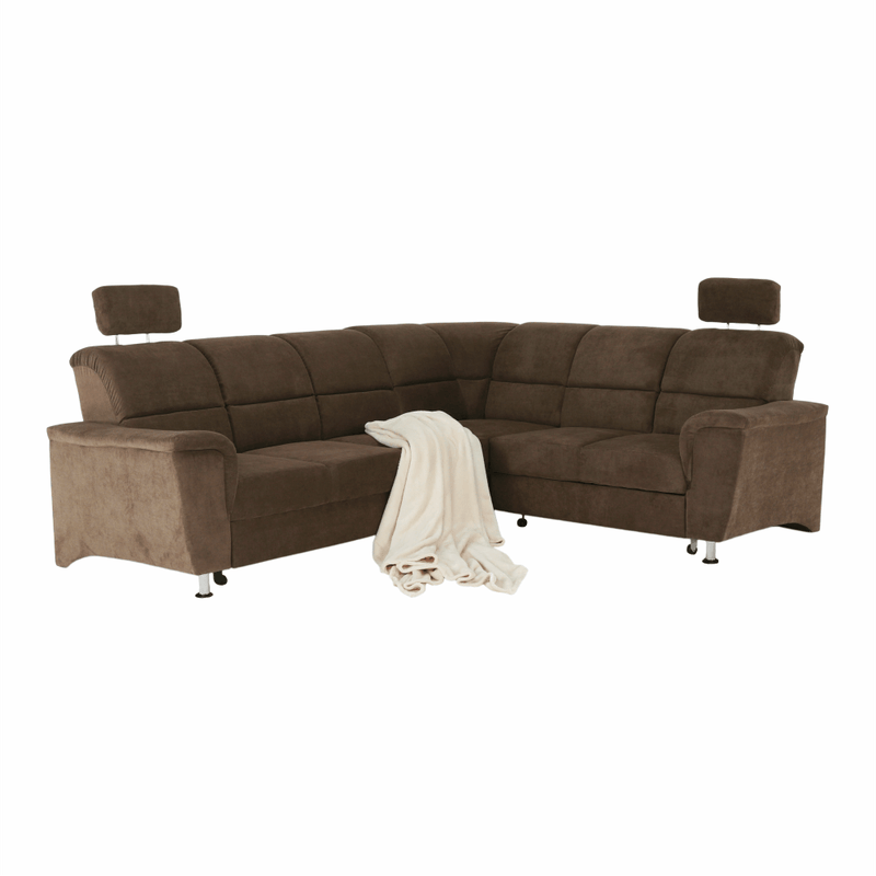 Casa si Gradina - Mobilier - Canapele si coltare - Coltare - Coltar extensibil, textil maro, dreapta,, SANTIAGO - Infinity.ro