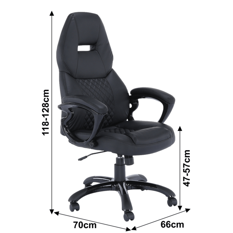 Casa si Gradina - Mobilier - Scaune si fotolii - Fotolii - Fotoliu birou, piele eco neagra, HEVYR - Infinity.ro