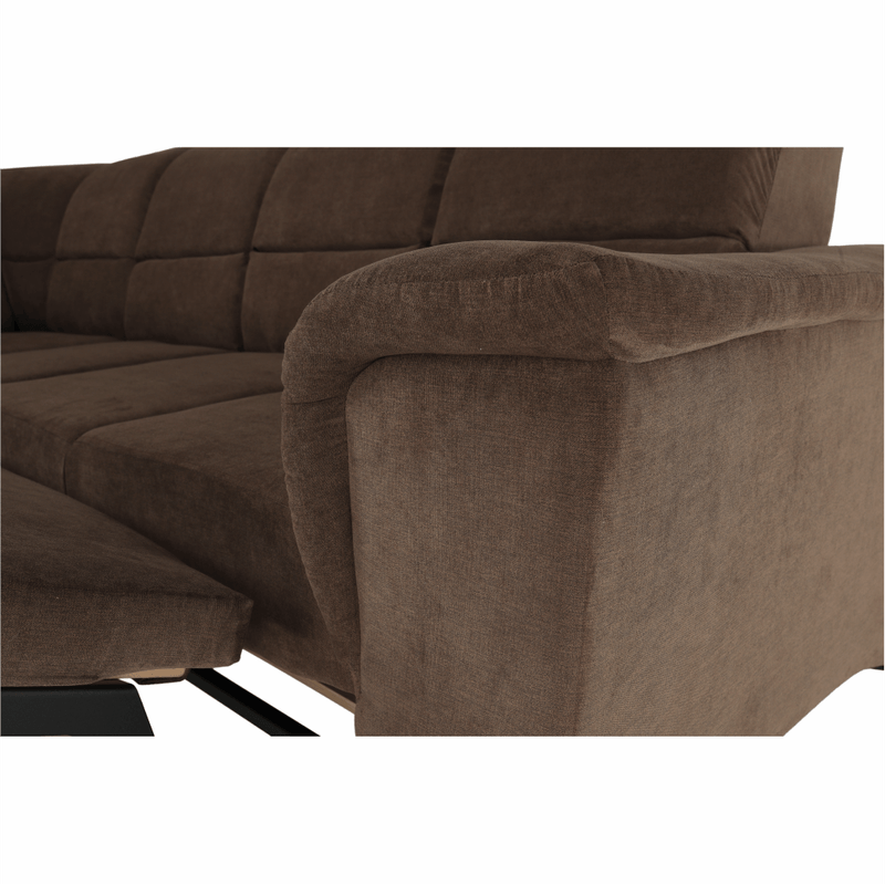 Casa si Gradina - Mobilier - Canapele si coltare - Coltare - Coltar extensibil, textil maro, stanga, SANTIAGO - Infinity.ro