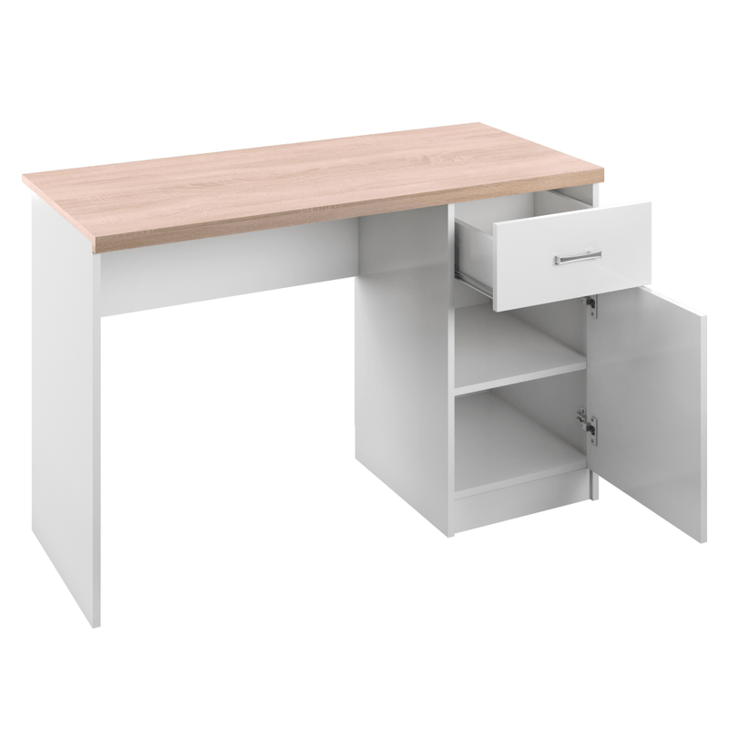 Casa si Gradina - Mobilier - Mese si birouri - Birouri - Masa PC 1D1S, PAL melaminat, alb/stejar sonoma, TOPTY TYP 09 - Infinity.ro