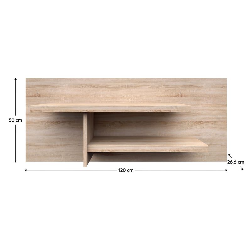 Casa si Gradina - Mobilier - Biblioteci si rafturi - Rafturi - Panou suspendat cu rafturi TYP 18, PAL melaminat, stejar sonoma, NORTY - Infinity.ro