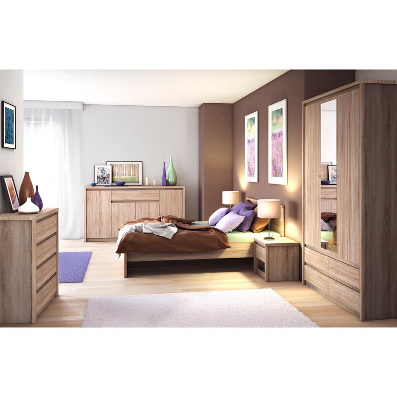 Casa si Gradina - Mobilier - Paturi si accesorii - Paturi - Pat, 160x200, stejar sonoma, NORTY TYP 8 - Infinity.ro