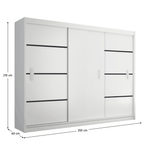 Casa si Gradina - Mobilier - Dulapuri si sifoniere - Dulapuri - Dulap cu usi glisante, alb/negru, MERINA 250 - Infinity.ro