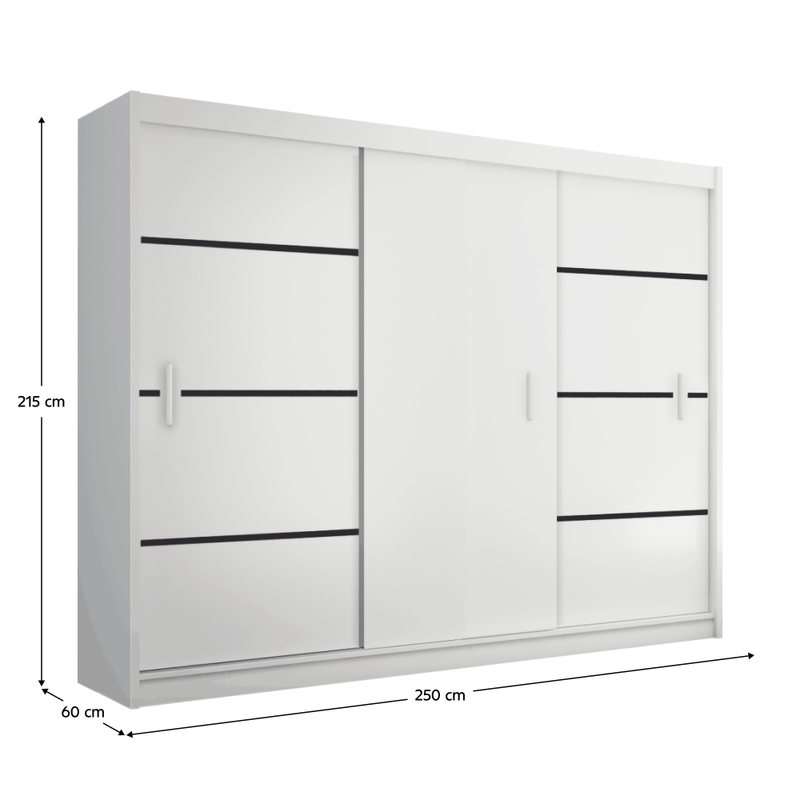 Casa si Gradina - Mobilier - Dulapuri si sifoniere - Dulapuri - Dulap cu usi glisante, alb/negru, MERINA 250 - Infinity.ro