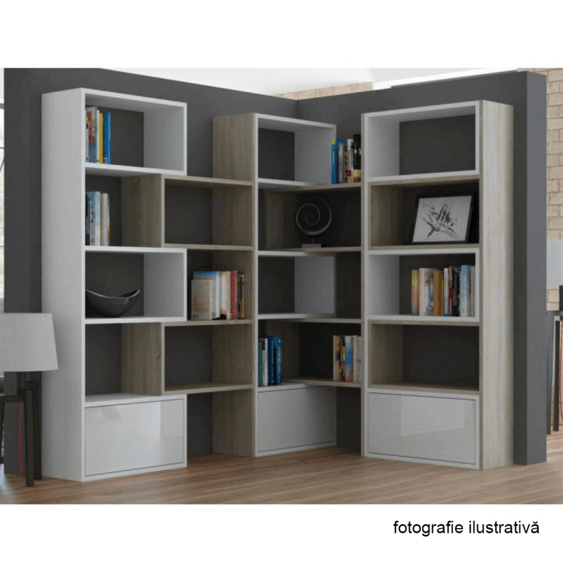 Casa si Gradina - Mobilier - Biblioteci si rafturi - Etajere - Etajera, alb/stejar sonoma, ASTA - Infinity.ro