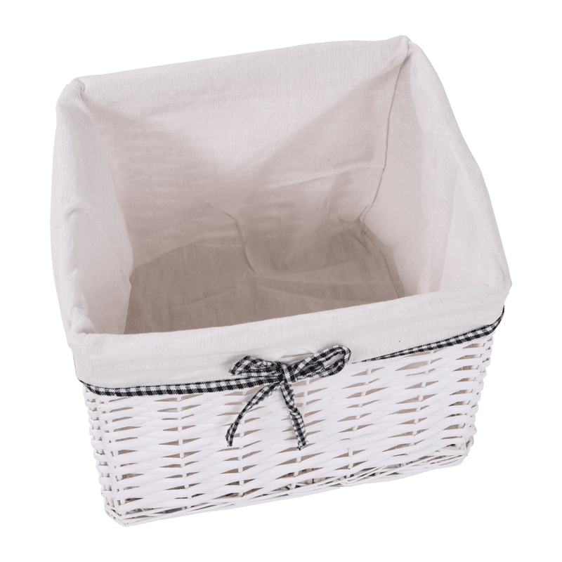 Casa si Gradina - Mobilier - Organizare si depozitare - Bancute - Bancuta cu cos de rachita si perna, alb antichizat, RUBY1 - Infinity.ro