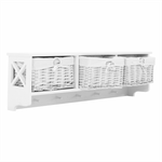 Casa si Gradina - Mobilier - Biblioteci si rafturi - Rafturi - Polita cu 3 cosuri, alb, RAFAELLO - Infinity.ro