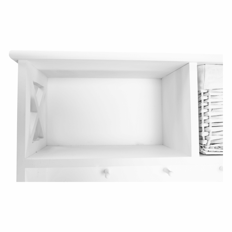 Casa si Gradina - Mobilier - Biblioteci si rafturi - Rafturi - Polita cu 3 cosuri, alb, RAFAELLO - Infinity.ro