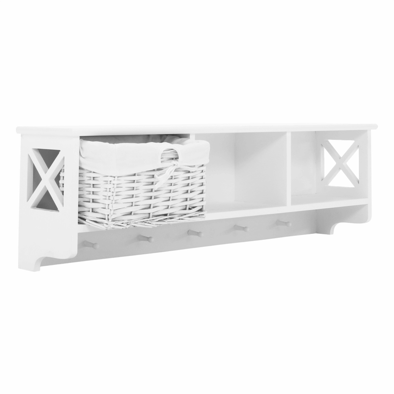 Casa si Gradina - Mobilier - Biblioteci si rafturi - Rafturi - Polita cu 3 cosuri, alb, RAFAELLO - Infinity.ro