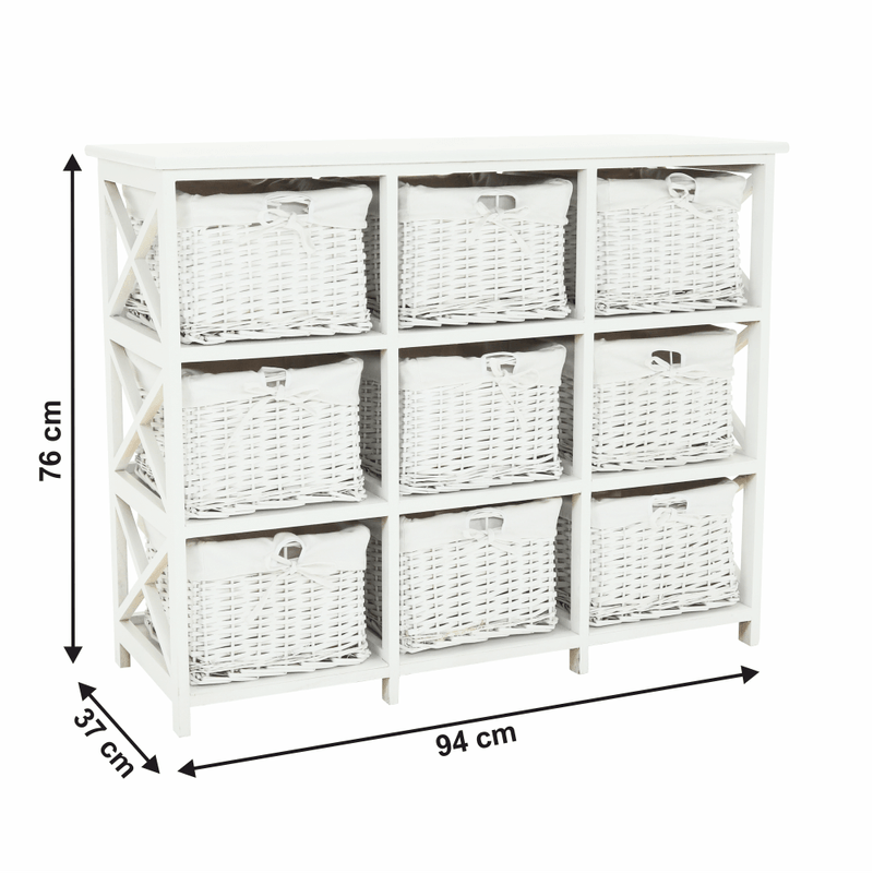 Casa si Gradina - Mobilier - Comode si corpuri - Comode - Comoda, lemn/rachita/material textil, alb, RAFAELLO 9 - Infinity.ro