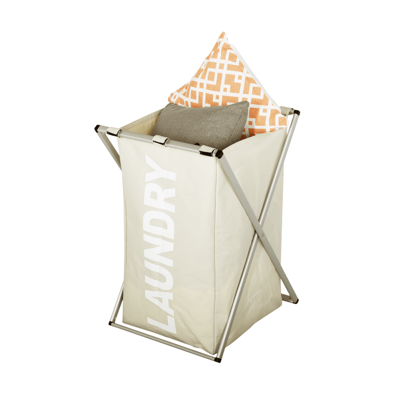 Casa si Gradina - Sanitare - Suporturi si accesorii baie - Accesorii baie - Cos de rufe din panza, gri-bej, LAUNDRY TYP 1 - Infinity.ro
