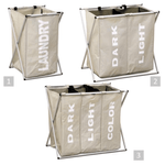 Casa si Gradina - Sanitare - Suporturi si accesorii baie - Accesorii baie - Cos de rufe din panza, gri-bej, LAUNDRY TYP 1 - Infinity.ro