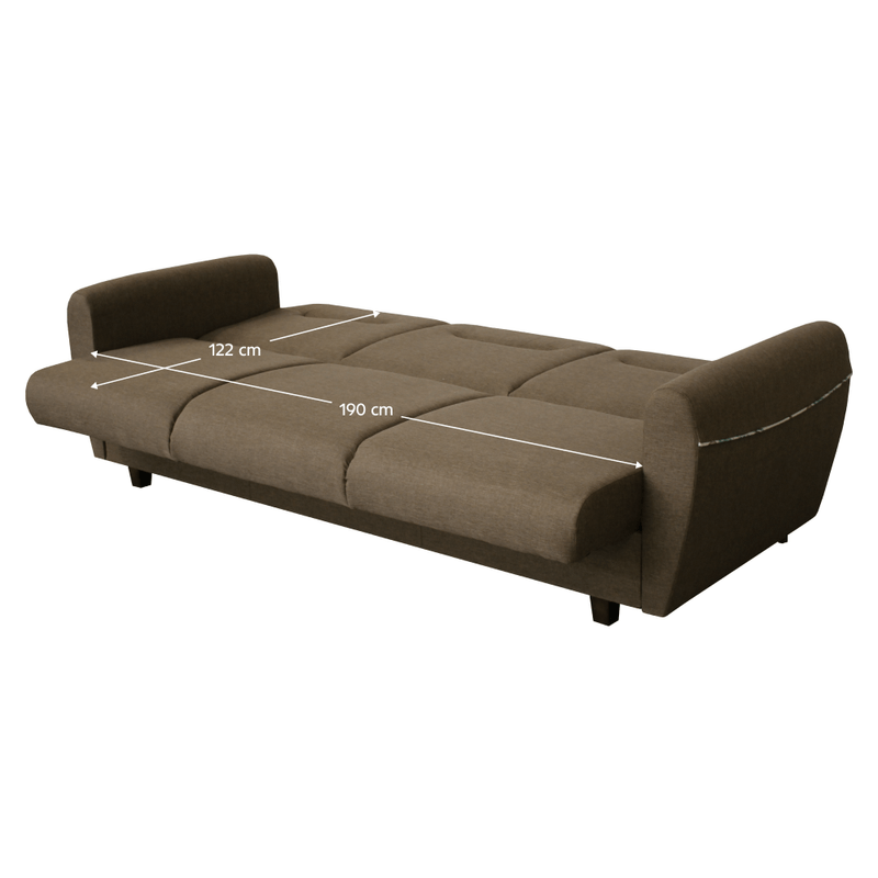 Casa si Gradina - Mobilier - Canapele si coltare - Coltare - Canapea 3 locuri, extensibila, maro Savana/cu model, MILO - Infinity.ro