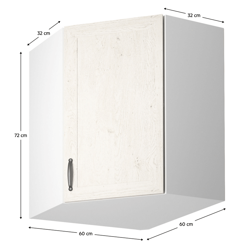 Casa si Gradina - Mobilier - Dulapuri si sifoniere - Dulapuri - Dulap superior de colt, alb/pin nordic, ROYAL G60N - Infinity.ro