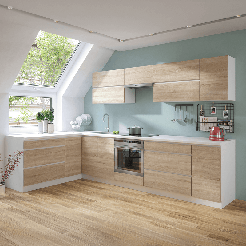 Casa si Gradina - Mobilier - Dulapuri si sifoniere - Dulapuri - Dulap inferior cu 3 sertare, stejar sonoma/alb, LINE D60S3 - Infinity.ro