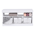 Casa si Gradina - Mobilier - Organizare si depozitare - Bancute - Banca cu 3 cosuri, alb, RAFAELLO - Infinity.ro