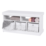 Casa si Gradina - Mobilier - Organizare si depozitare - Bancute - Banca cu 3 cosuri, alb, RAFAELLO - Infinity.ro