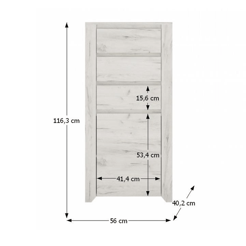 Casa si Gradina - Mobilier - Comode si corpuri - Comode - Comoda tip 35, alb craft, ANGEL - Infinity.ro