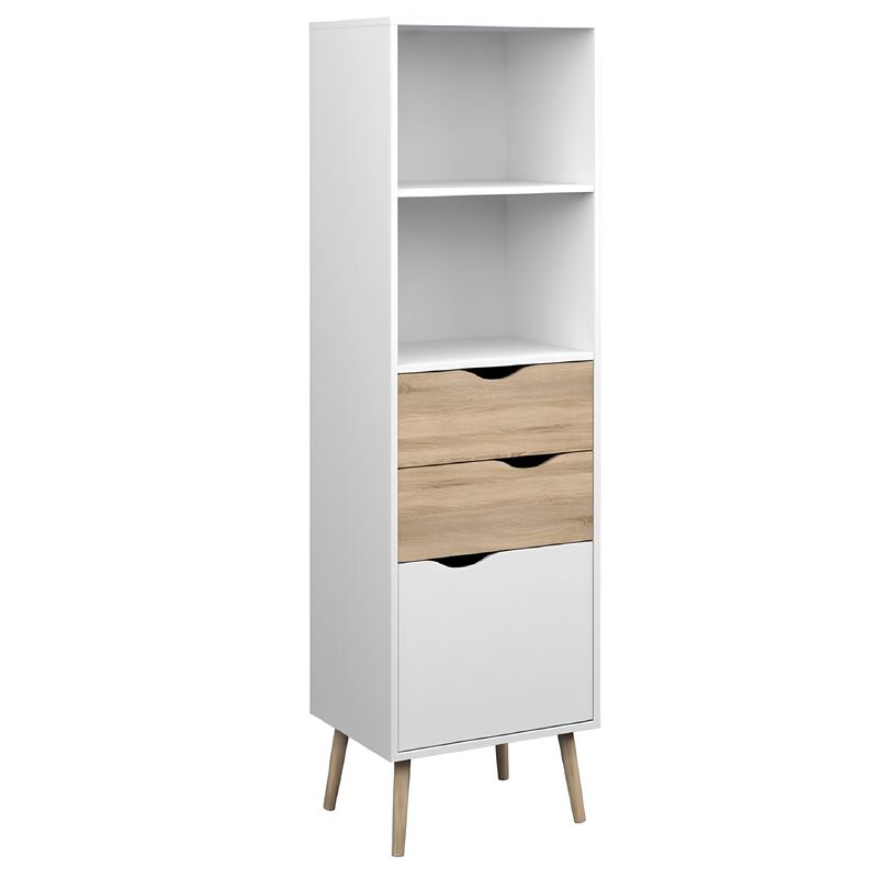 Casa si Gradina - Mobilier - Dulapuri si sifoniere - Dulapuri - Vitrina, stejar sonoma/alb, OSLO 75382 - Infinity.ro