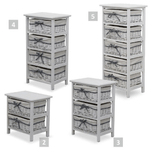 Casa si Gradina - Mobilier - Comode si corpuri - Comode - Comoda, 5 cosuri, alb antichizat, RUBY 5 - Infinity.ro