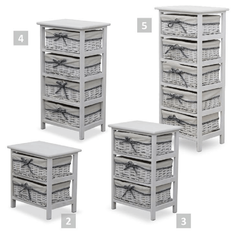 Casa si Gradina - Mobilier - Comode si corpuri - Comode - Comoda, 5 cosuri, alb antichizat, RUBY 5 - Infinity.ro