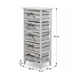 Casa si Gradina - Mobilier - Comode si corpuri - Comode - Comoda, 5 cosuri, alb antichizat, RUBY 5 - Infinity.ro