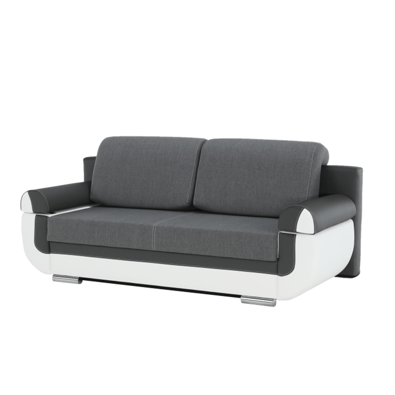 Casa si Gradina - Mobilier - Canapele si coltare - Coltare - Canapea, piele ecologica alba+gri/material textil gri, KARDYN - Infinity.ro