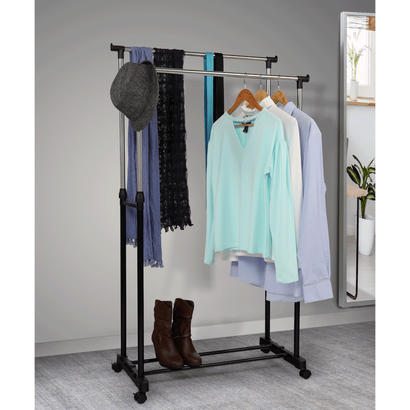 Casa si Gradina - Mobilier - Organizare si depozitare - Cuiere - Cuier mobil, inox/plastic negru, OLIVER - Infinity.ro