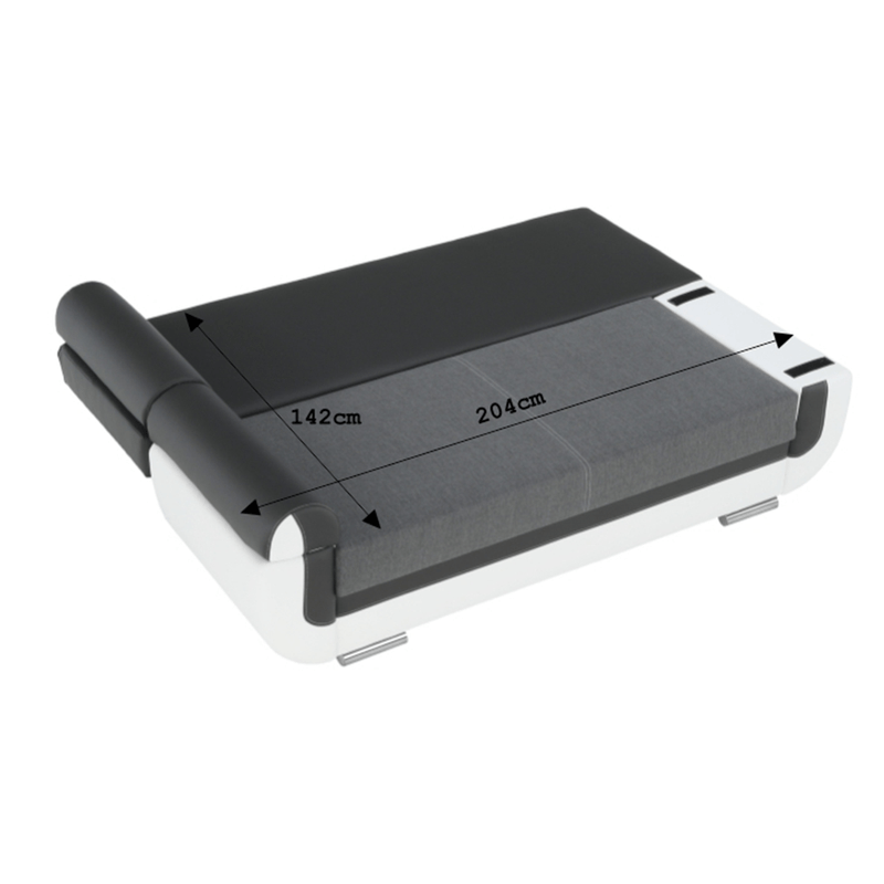 Casa si Gradina - Mobilier - Canapele si coltare - Coltare - Canapea, piele ecologica alba+gri/material textil gri, KARDYN - Infinity.ro