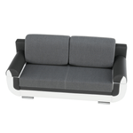 Casa si Gradina - Mobilier - Canapele si coltare - Coltare - Canapea, piele ecologica alba+gri/material textil gri, KARDYN - Infinity.ro