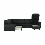 Casa si Gradina - Mobilier - Canapele si coltare - Coltare - Coltar in forma de U, piele ecologica neagra, model dreapta, BITER U - Infinity.ro