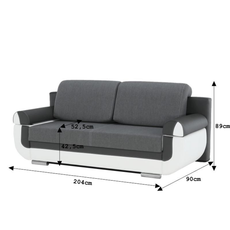 Casa si Gradina - Mobilier - Canapele si coltare - Coltare - Canapea, piele ecologica alba+gri/material textil gri, KARDYN - Infinity.ro