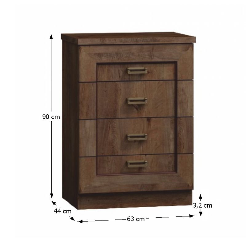 Casa si Gradina - Mobilier - Comode si corpuri - Comode - Comoda, stejar lefkas, TEDY Typ T4 - Infinity.ro