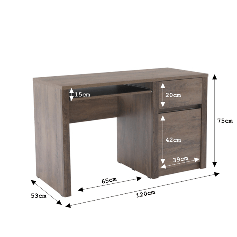 Casa si Gradina - Mobilier - Mese si birouri - Birouri - Birou PC, stejar lefkas inchis, MONTANA B1 - Infinity.ro