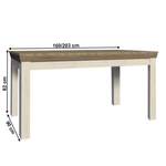 Casa si Gradina - Mobilier - Mese si birouri - Mese bucatarie si dining - Masa extensibila pentru dining, pin nordic/stejar salbatic, 160-203x90 cm, ROYAL ST - Infinity.ro